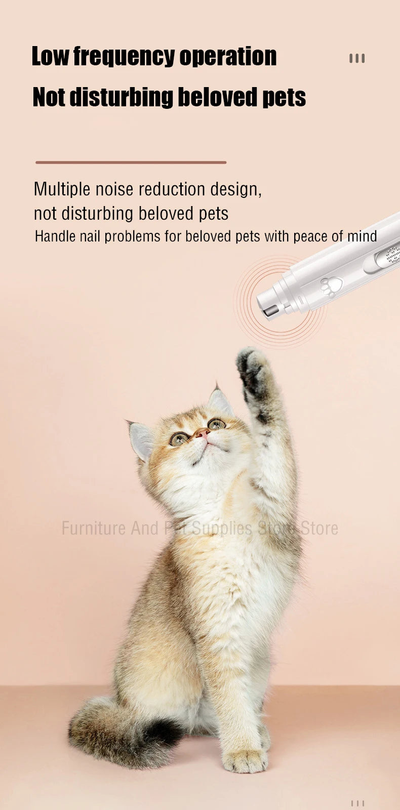 USB Rechargeable Pet Nail Clipper with Polisher Wheel