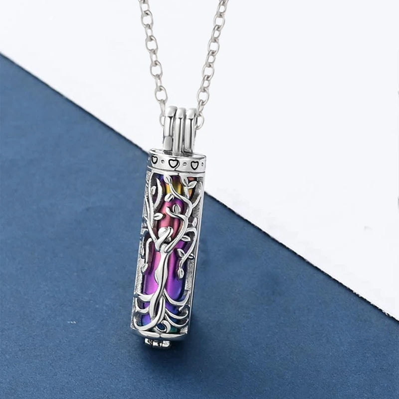 Tree of Life Cylinder Urn Necklace – Memorial Ashes Keepsake Jewelry