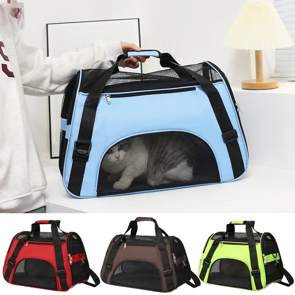 Portable Foldable Pet Carrier Bag, Travel Handbag for Small Dogs, Cats & Puppies