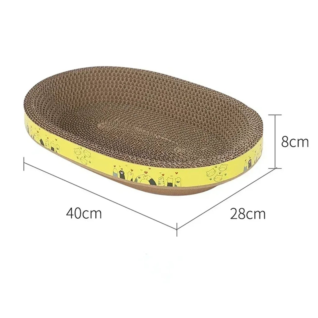 Oval Cat Scratching Board – Corrugated Paper Claw Toy & Furniture Protector