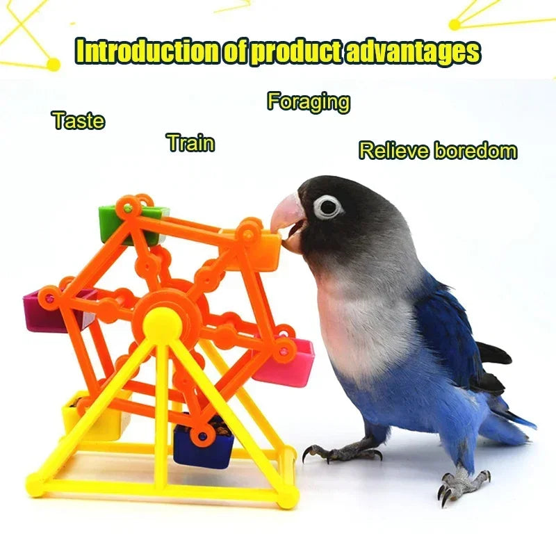 Colorful Rotating Windmill Bird Foraging & Training Toy