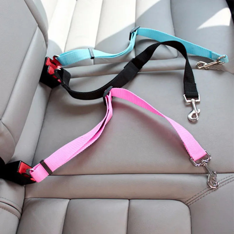 Adjustable Pet Car Seat Belt, Safety Harness Lead Clip for Dogs & Cats
