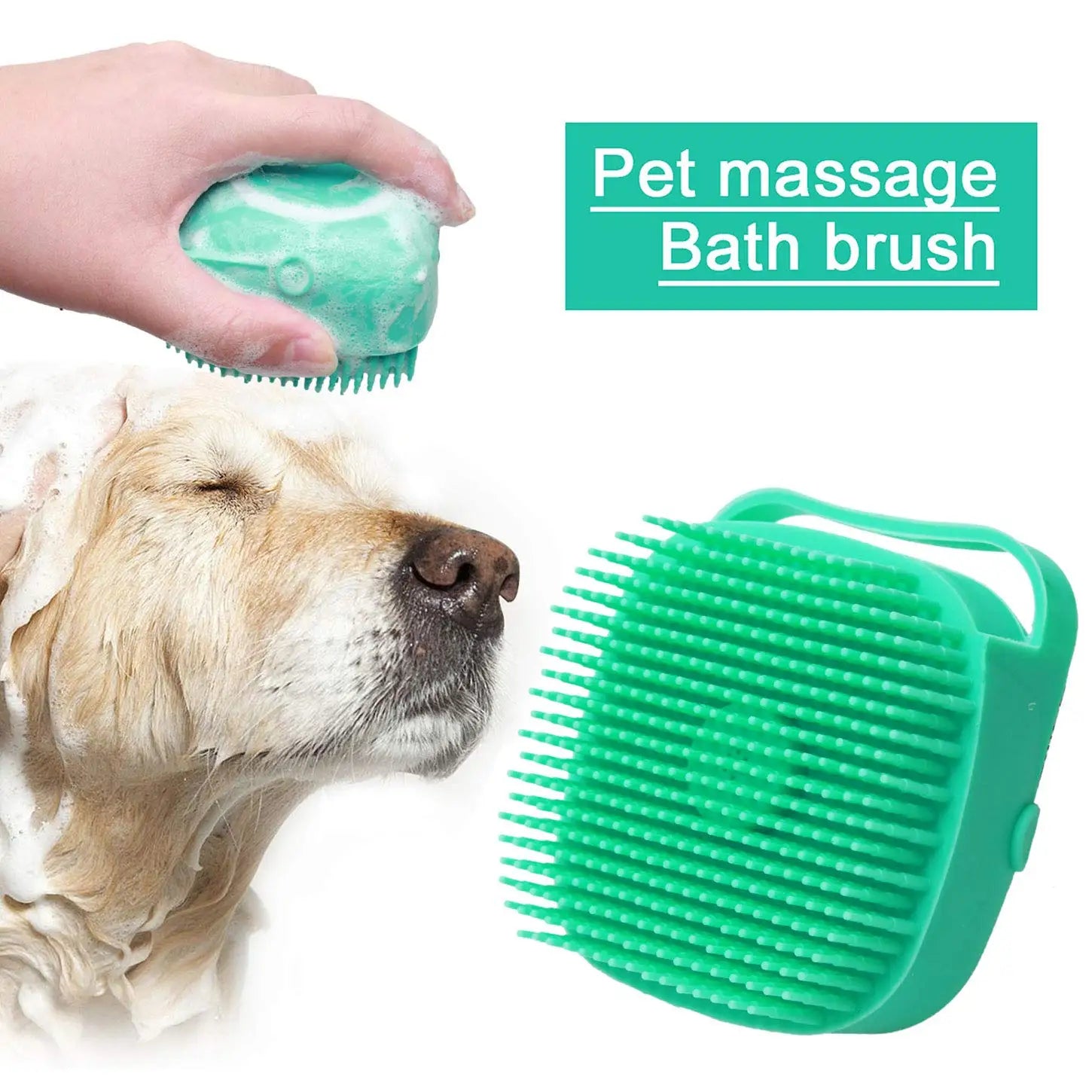 Pet Bathing Shampoo Brush – Soft Silicone Dog & Cat Grooming Scrubber