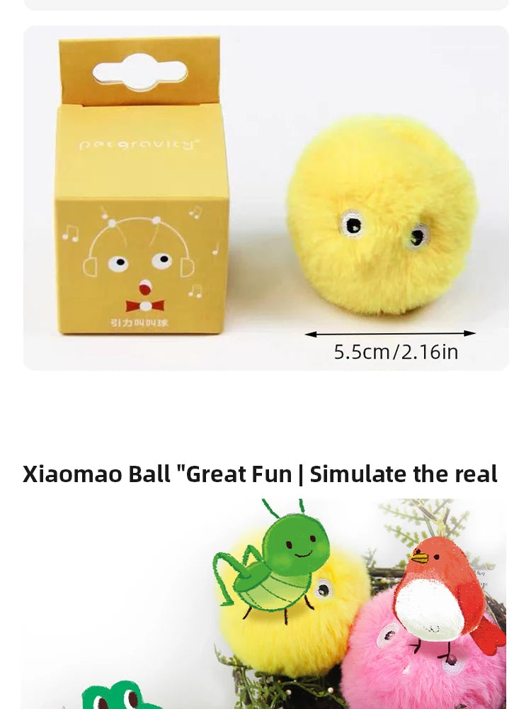 Interactive Smart Plush Cat Toy Ball – Electric Catnip Squeak Toy for Kittens