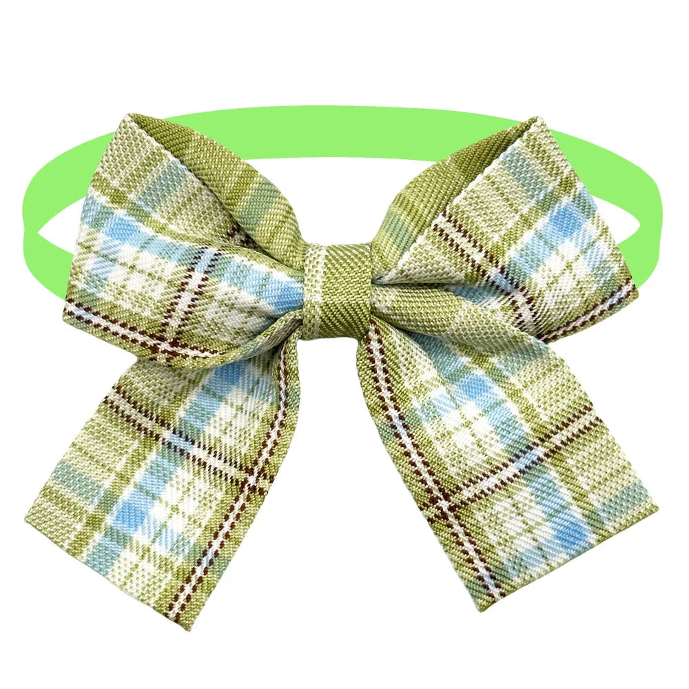 50/100pcs Adjustable Plaid Bow Ties for Small Dogs & Cats