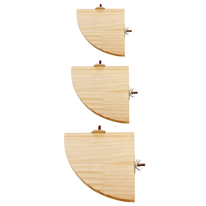 Fan-Shaped Wooden Perch Stand for Birds & Small Pets