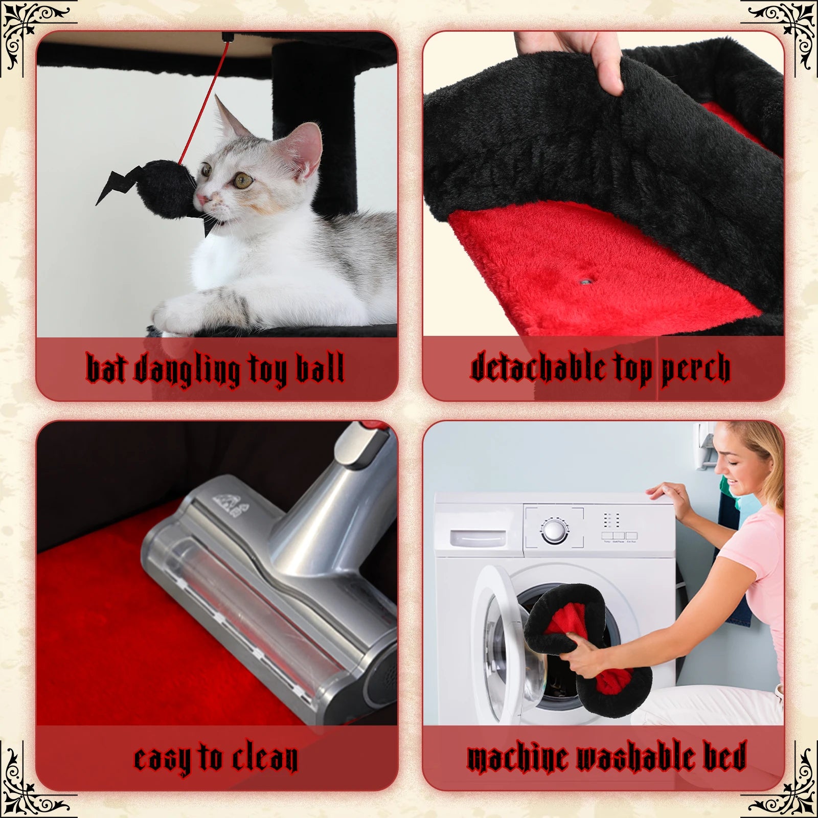 5-Level Cat Tree Tower for Large Cats with Hammock, Condo & Scratching Posts