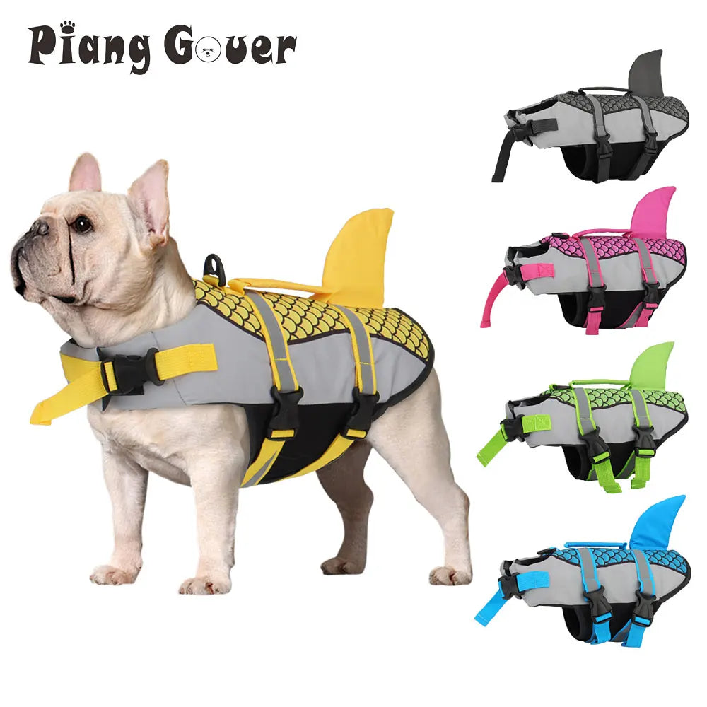 Shark Dog Life Jacket, Pet Swim Vest Harness Summer Swimwear