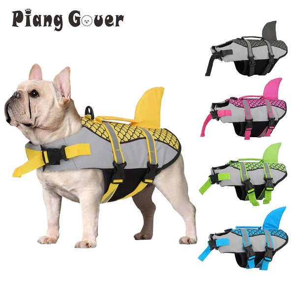 Shark Dog Life Jacket, Pet Swim Vest Harness Summer Swimwear