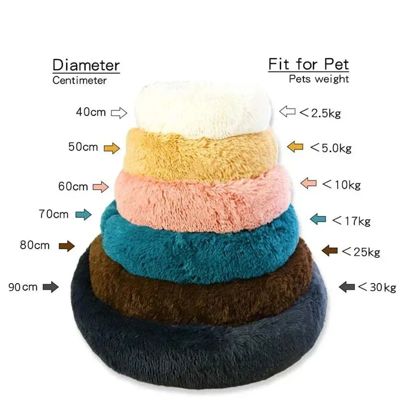 Winter Plush Round Dog & Cat Bed