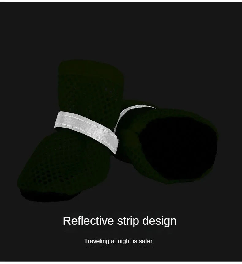 4pcs Non-Slip Breathable Dog Shoes for Small & Medium Pets