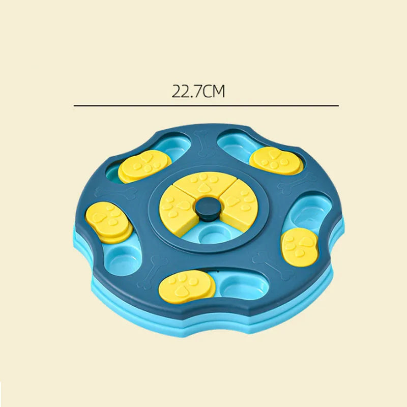 Interactive Dog Puzzle Slow Feeder Toy, IQ Training Food Dispenser Bowl for Dogs & Cats