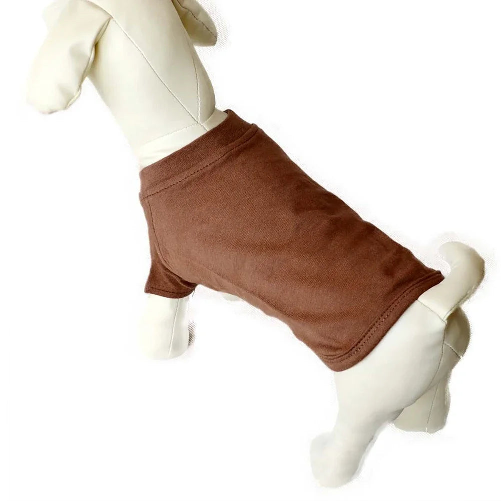 Solid Color Summer Dog T-Shirt Vest, Breathable Cotton for Dachshunds