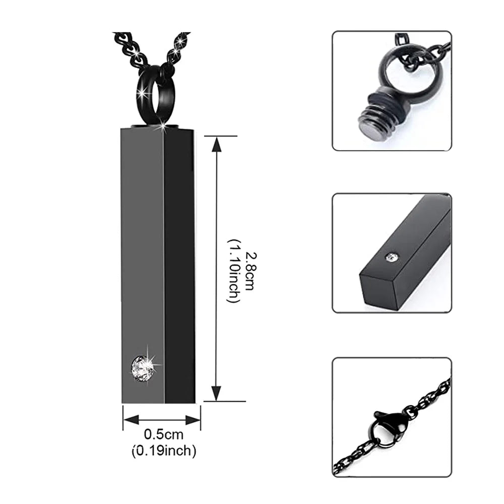 Stainless Steel Memorial Urn Necklace for Ashes