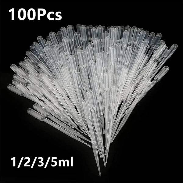 Disposable Plastic Graduated Pipettes – 1ml/2ml/3ml/5ml Dropper Set f