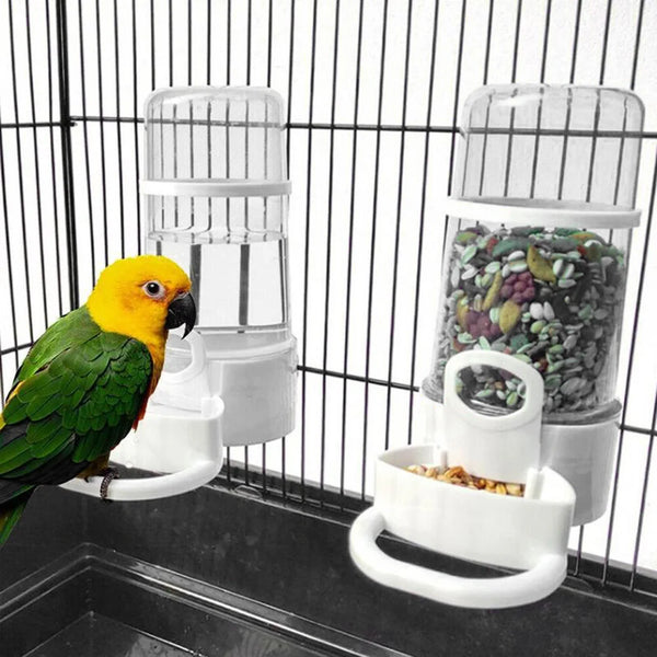 Automatic Bird Water Drinker & Feeder — Hanging Cage Dispenser for Parrots & Small Birds