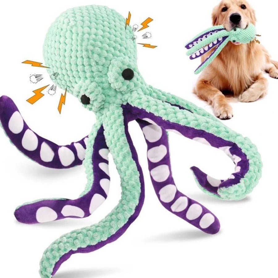 Interactive Plush Octopus Dog Toy