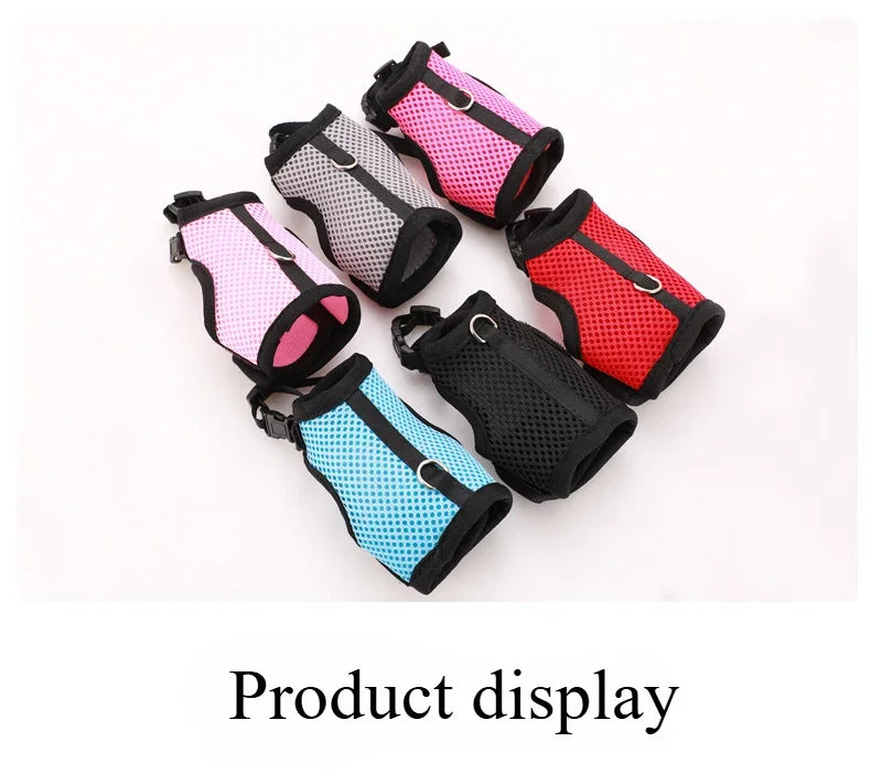 Multi-Color Breathable Vest & Adjustable Harness with Leash for Small Pets