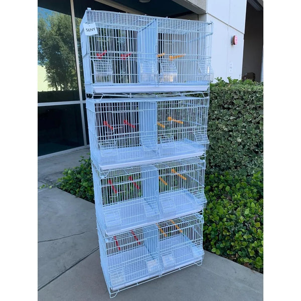 Set of 4 Stackable Breeding Bird Cage for Canary, Finch, and Small Birds
