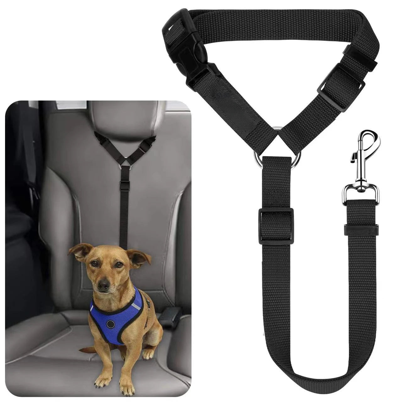Adjustable Dog Car Seat Belt & Leash