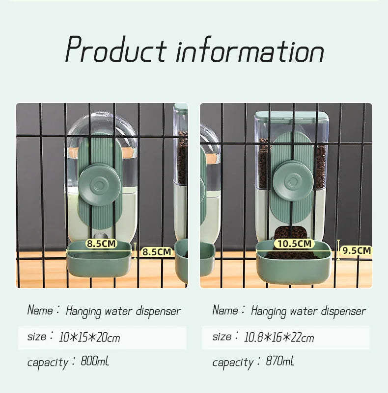 Automatic Hanging Pet Feeder with Water Bottle & Food Dispenser