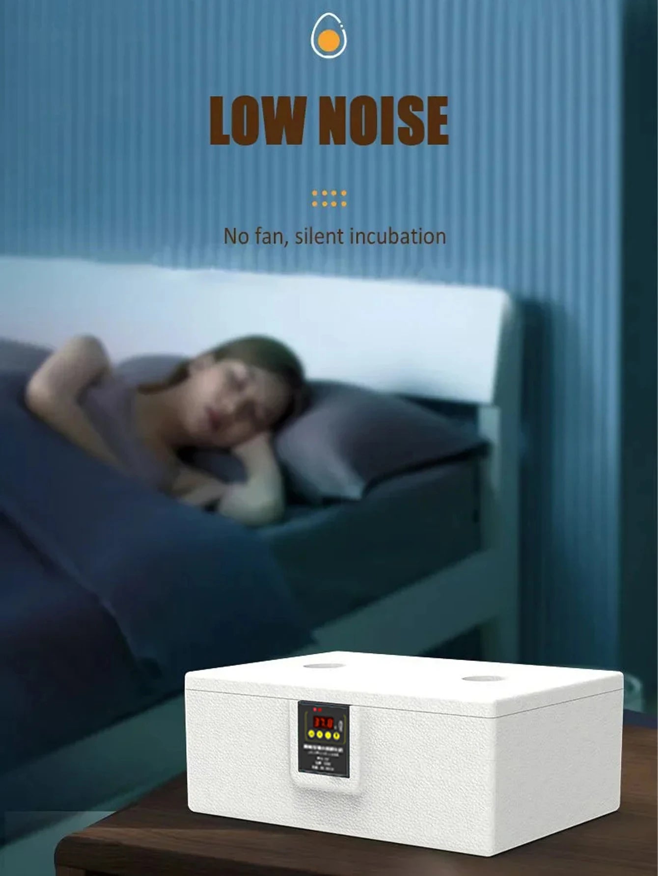 USB Poultry Incubator with Thermostat, Manual Turn, Bionic Waterbed & Egg Candler