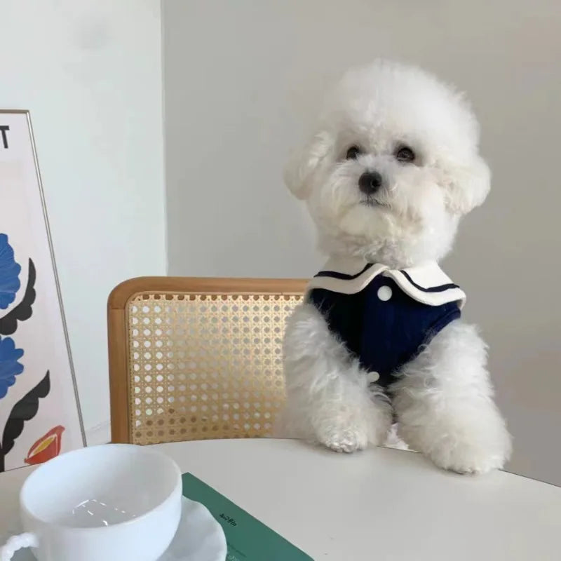 Striped Polo Shirt for Small & Medium Dogs, Puppy T-Shirt Vest