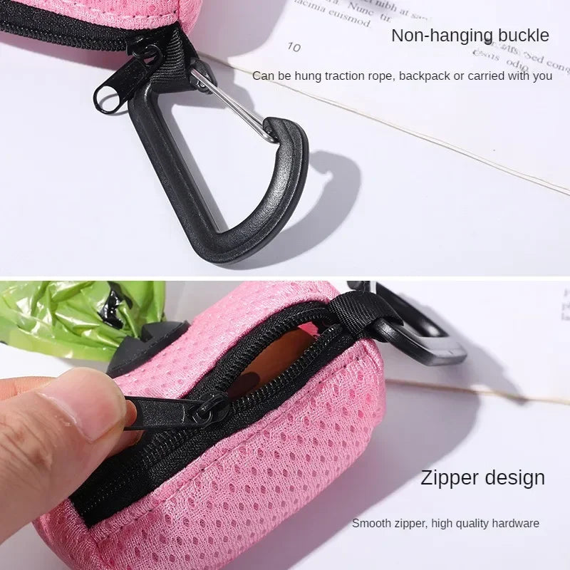 Hanging Dog Poop Bag Dispenser, Portable Waste Bag Holder for Dog Walks