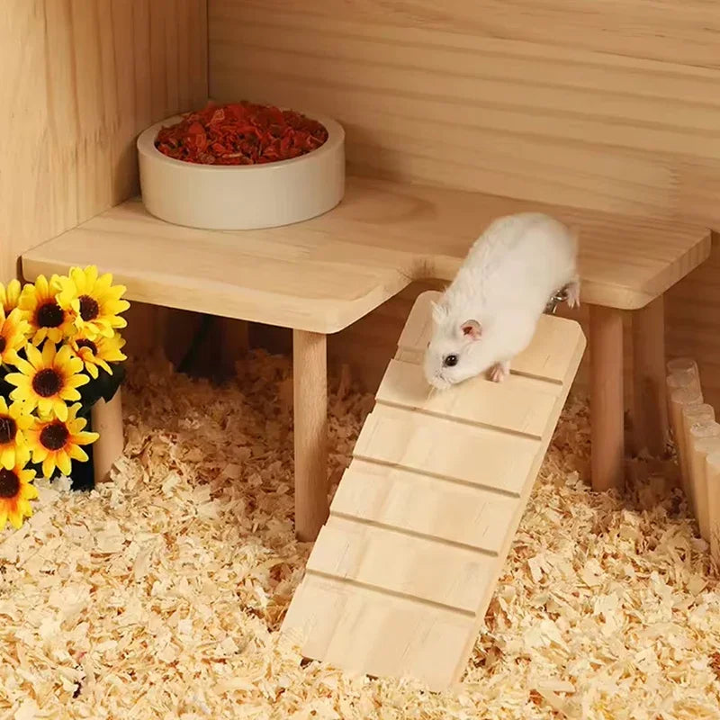 Hamster Wooden Ladder & Climbing Playground for Small Pets