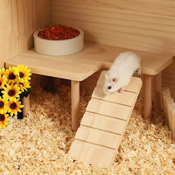 Hamster Wooden Ladder & Climbing Playground for Small Pets