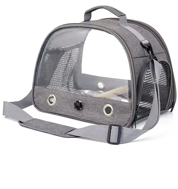 Portable Bird Travel Carrier with Stainless Steel Tray