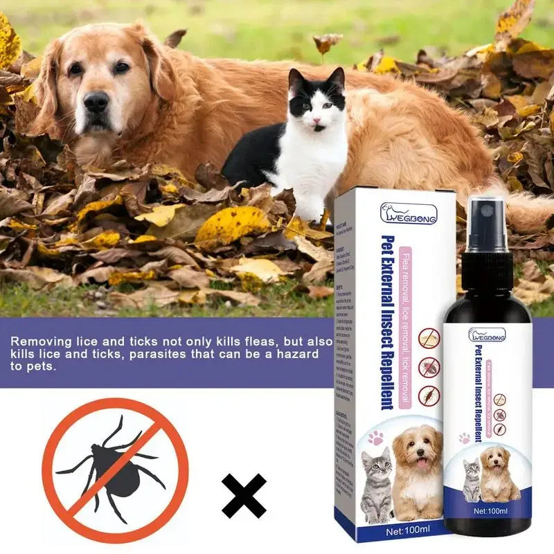 Pet Flea & Tick Drops, Safe Insecticide for Cats, Dogs & Home Use