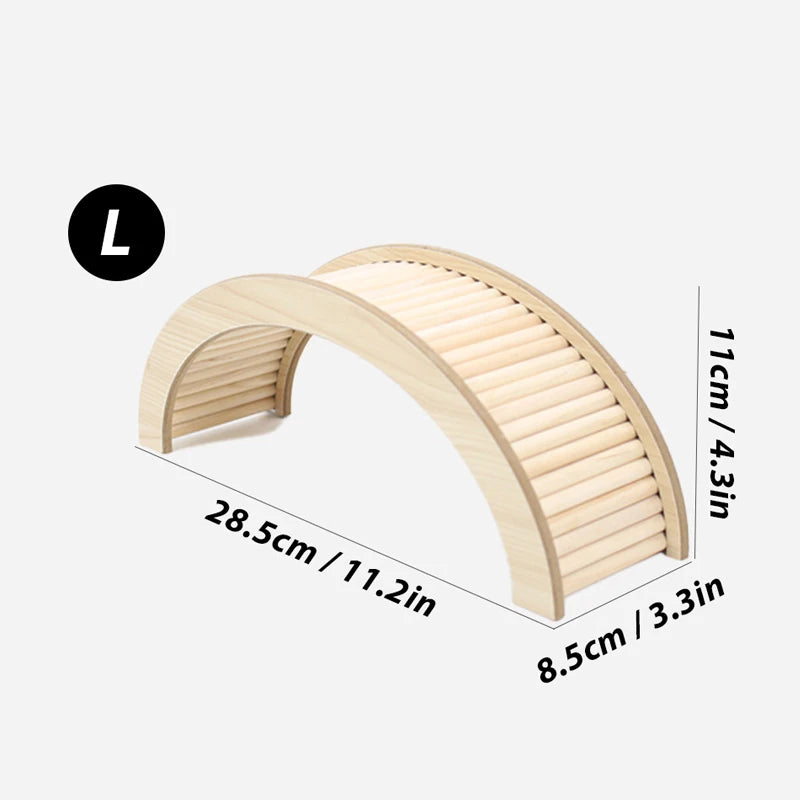 Wooden Climbing Ladder & Bridge for Small Pets — S/M/L Sizes