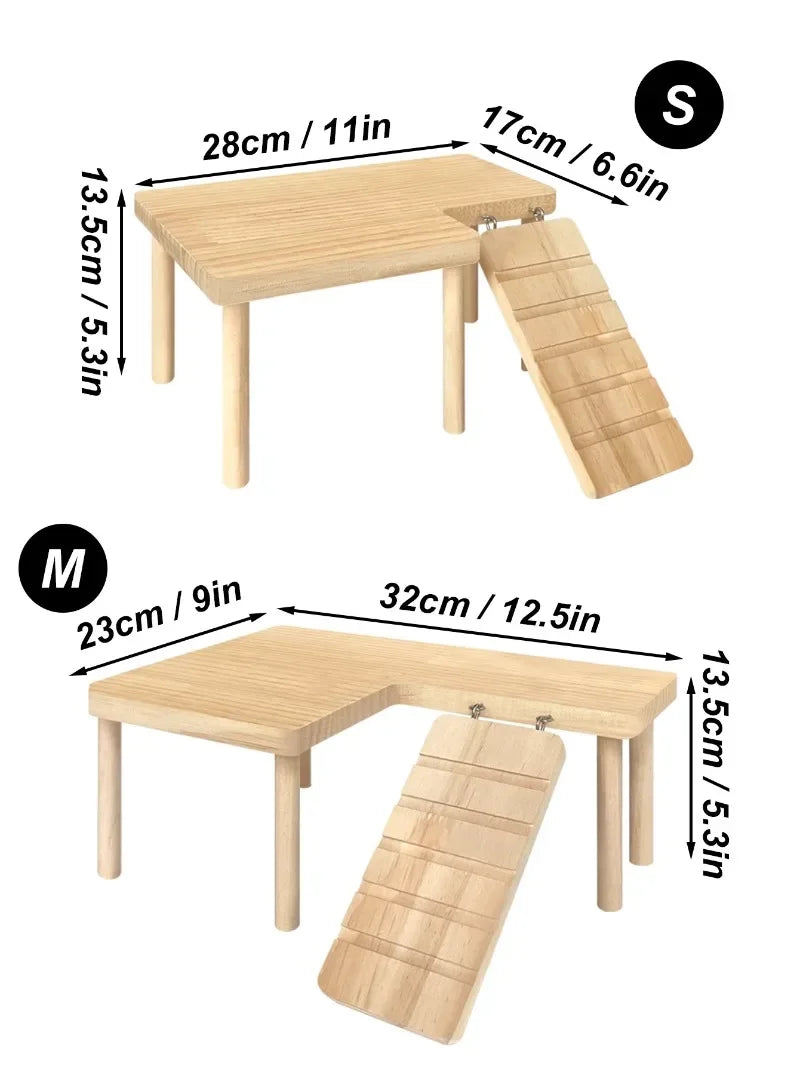 Hamster Wooden Ladder & Climbing Playground for Small Pets
