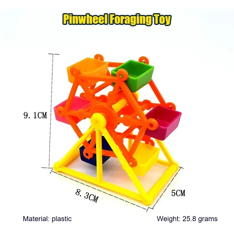 Colorful Rotating Windmill Bird Foraging & Training Toy