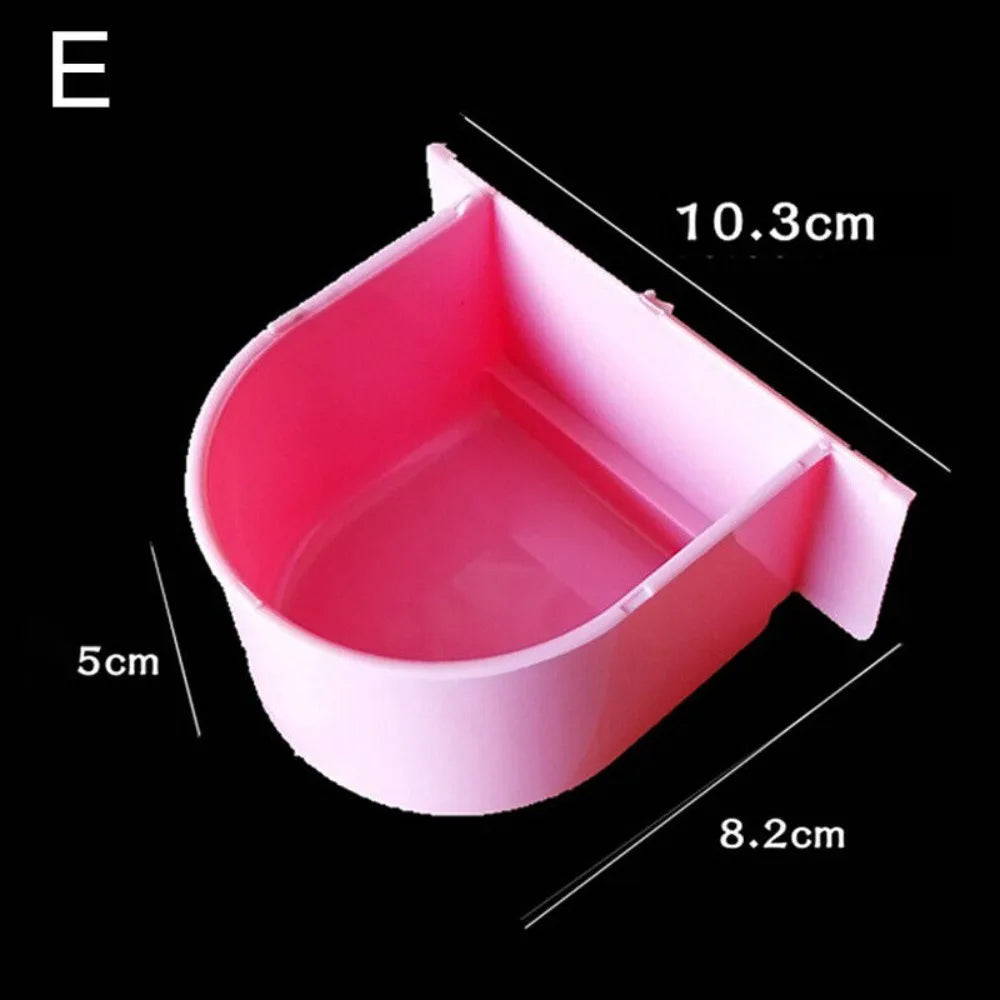 Bird Cage Feeding Bowl, Half-Round Food & Water Trough for Parrots and Small Birds