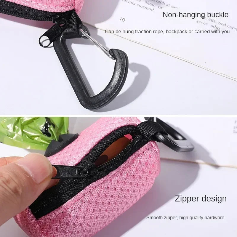 Hanging Dog Poop Bag Dispenser, Portable Waste Bag Holder for Dog Walks