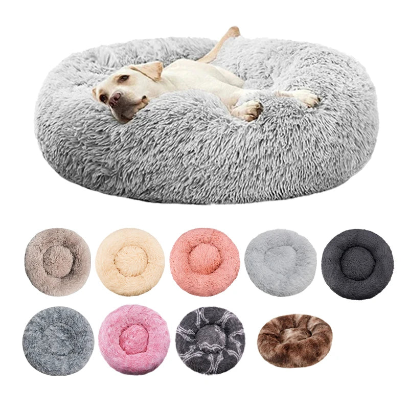 Winter Plush Round Dog & Cat Bed