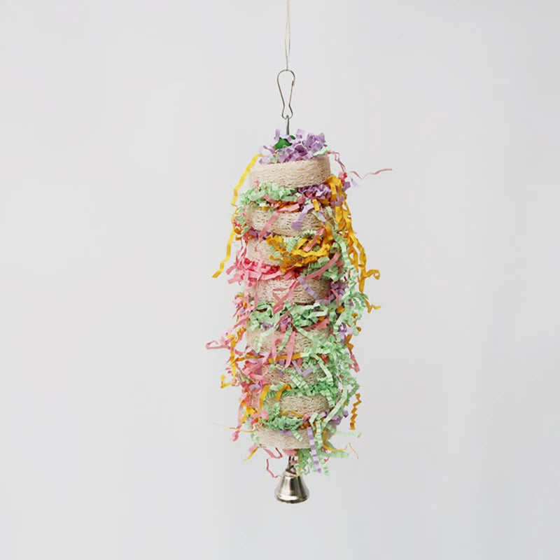Parrot Cage Loofah Swing with Bell for Cockatiels & Parakeets