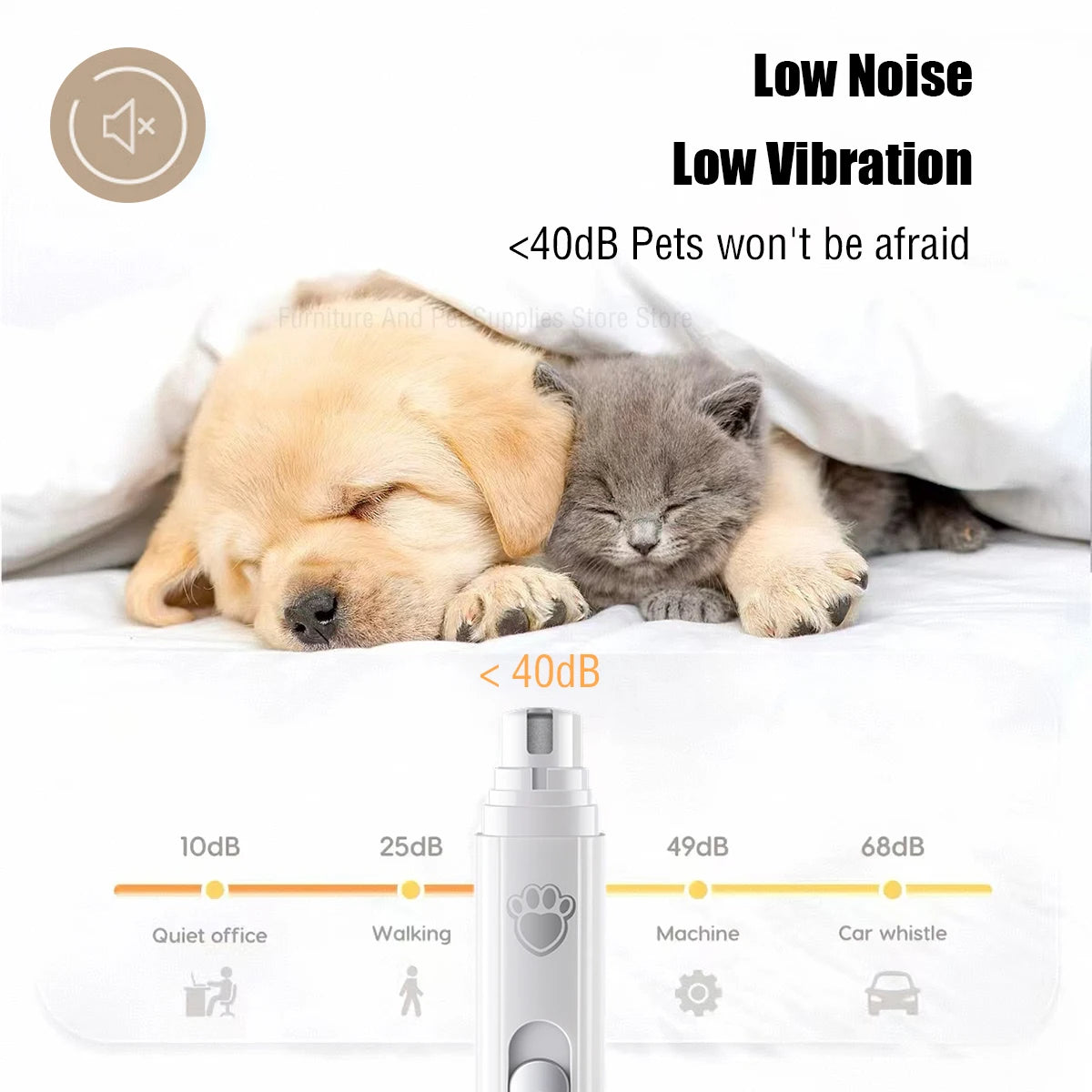 USB Rechargeable Pet Nail Clipper with Polisher Wheel