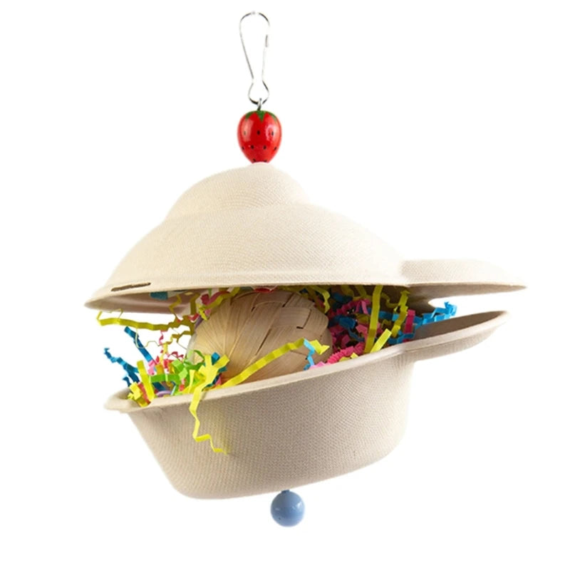 Rattan & Paper Molar Toy for Small Parrots