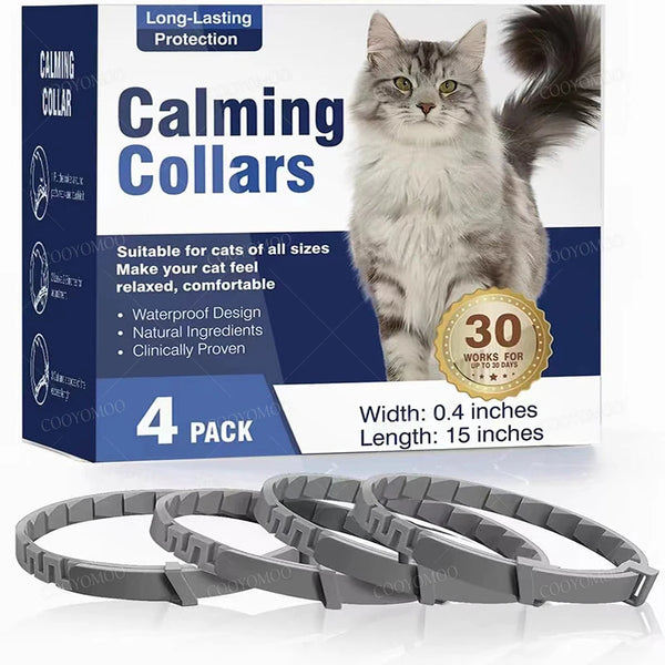 3/4 Pack Adjustable Calming Pheromone Collars for Dogs & Cats – Anxiety & Stress Relief
