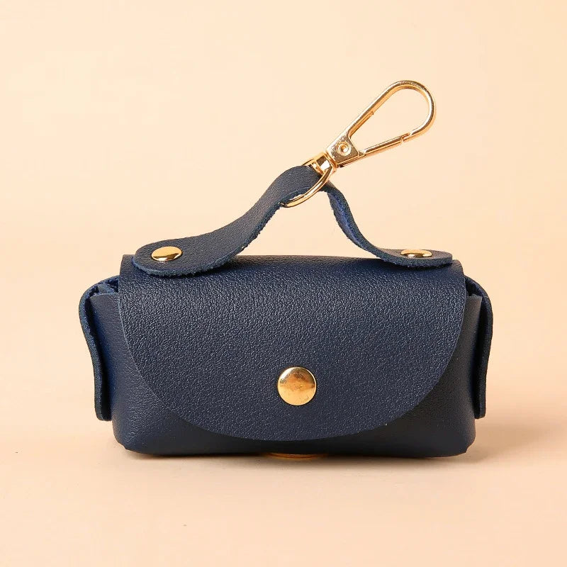 Portable Leather Dog Poop Bag Holder – Stylish Dispenser for Pet Waste Bags