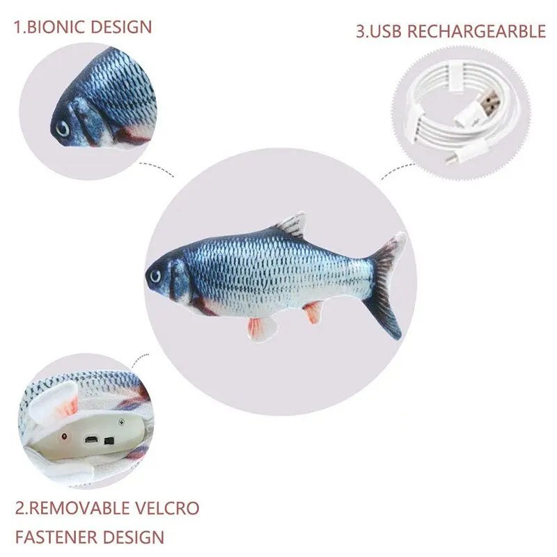 USB Rechargeable Floppy Fish Pet Toy