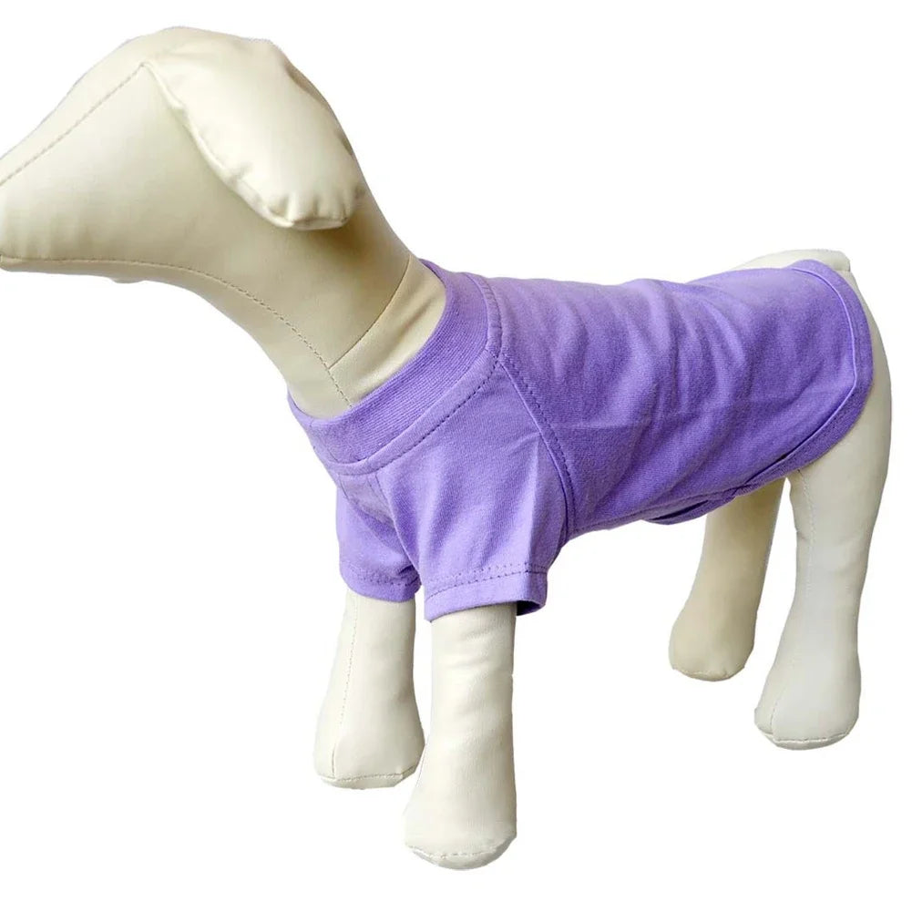 Solid Color Summer Dog T-Shirt Vest, Breathable Cotton for Dachshunds