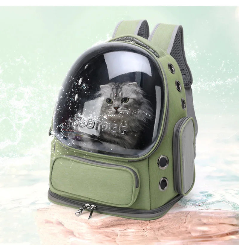 Transparent Cat Carrier Backpack, Breathable Travel Bag for Cats & Small Dogs