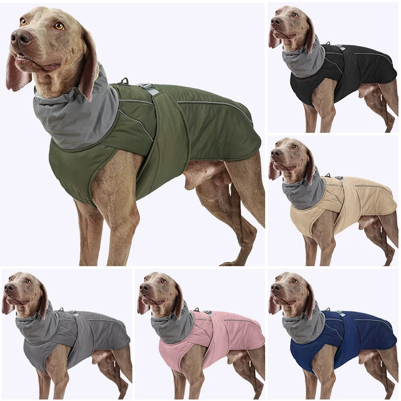 Luxury Winter Dog Jacket, Waterproof Padded Warm Coat with Reflective Safety