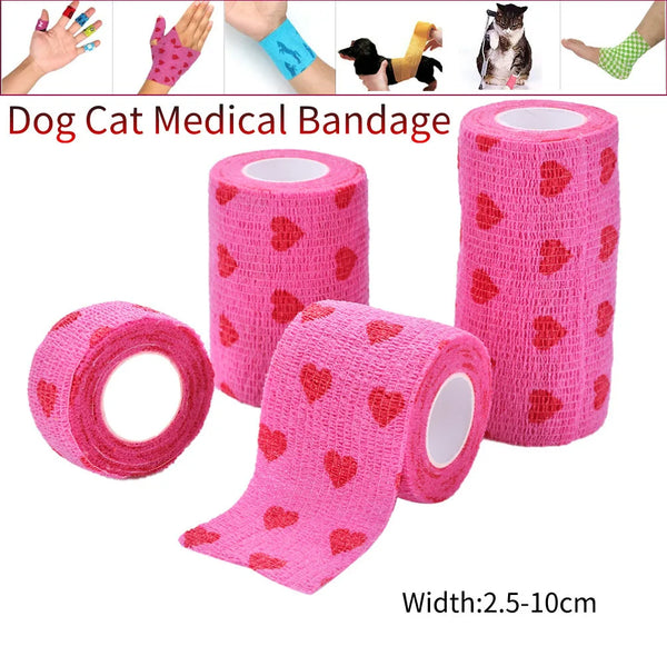 Pet Self-Adherent Elastic Bandage — Breathable, Non-Woven Wrap for Dogs & Cats