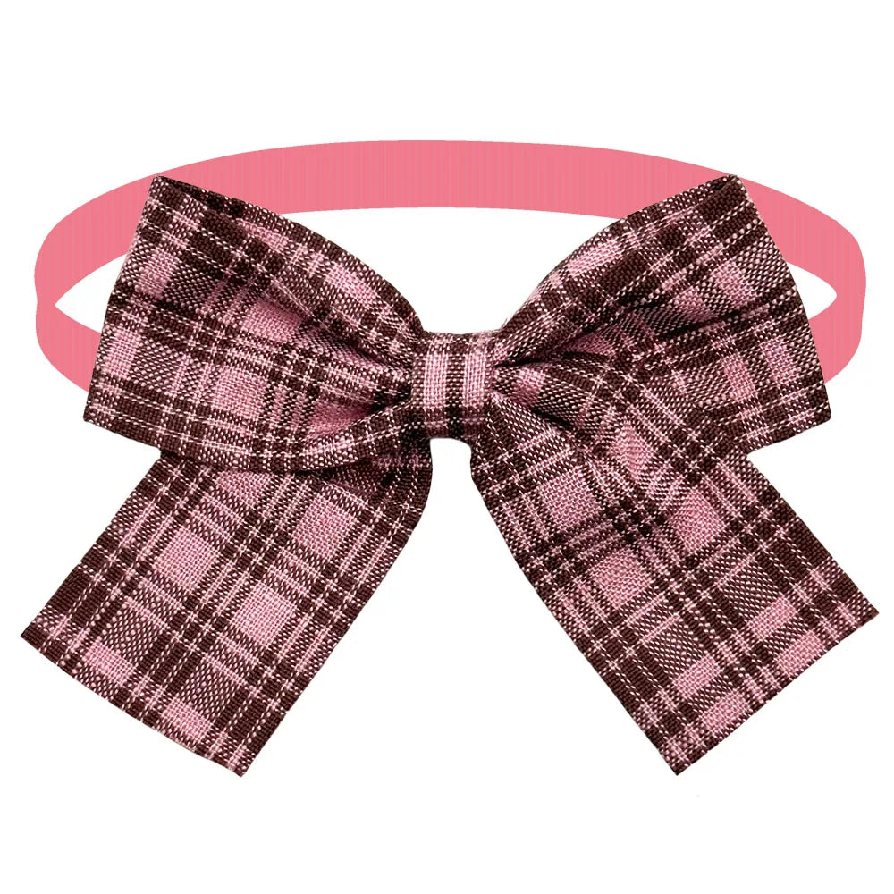 50/100pcs Adjustable Plaid Bow Ties for Small Dogs & Cats