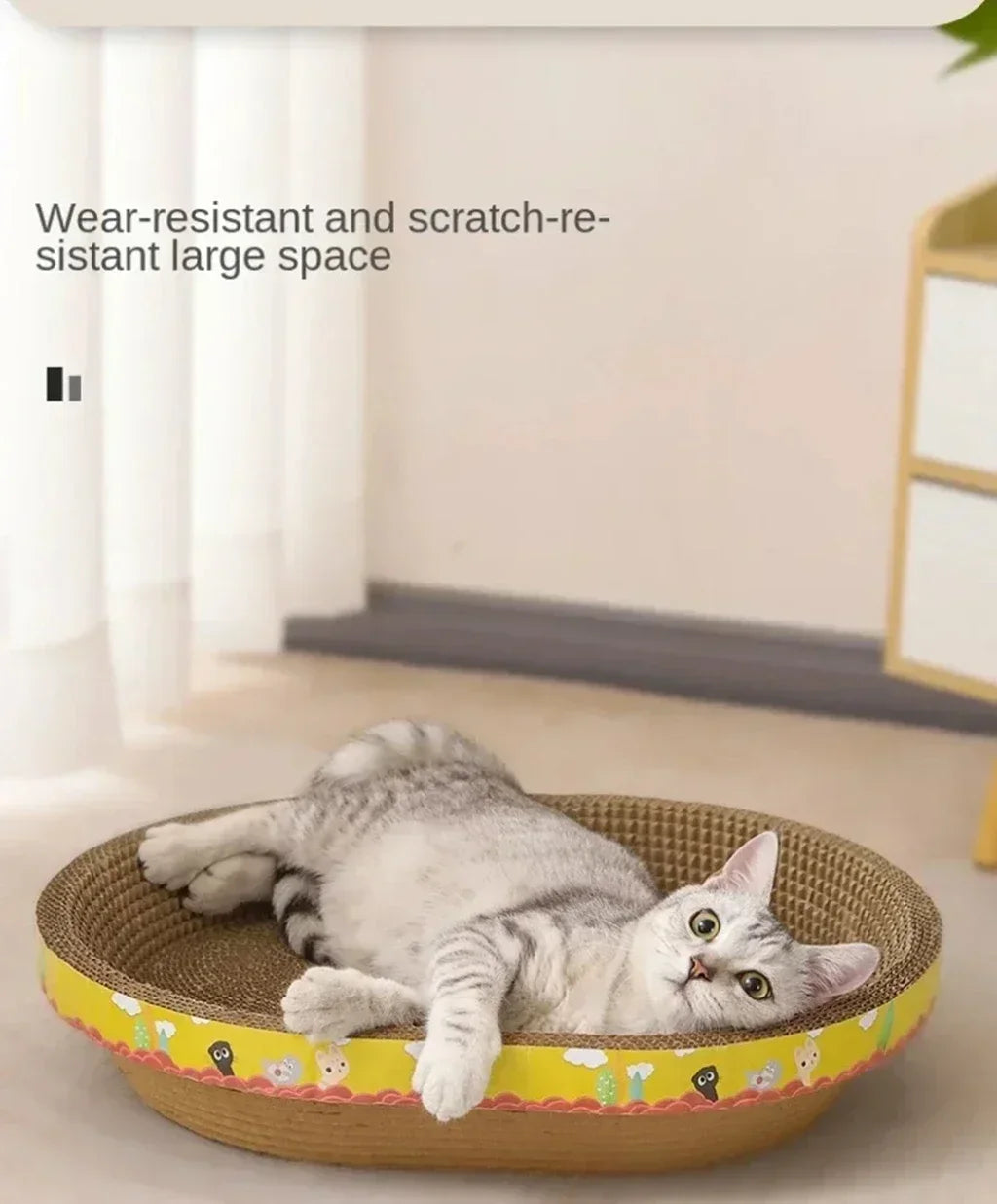 Oval Cat Scratching Board – Corrugated Paper Claw Toy & Furniture Protector